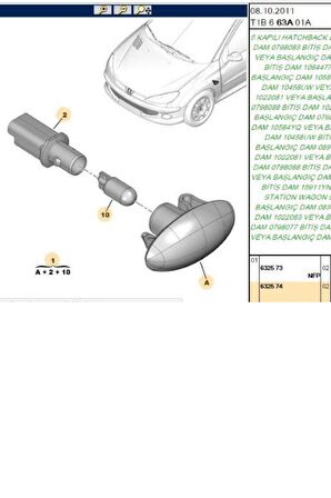 Çamurluk Sinyali 106 306 406 Saxo (6325.74-5501402N)