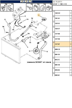 Devirdaim Hortumu Bipper 14HDI (R15302-İBR17676-1317N7)