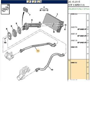 Kalorifer Hortumu 1007 207 208 301 (6466VJ-R15356-İBR17294)