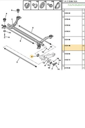 Arka Torsiyon Rulman Kiti 206 (KS55904-513272-5131.A6)