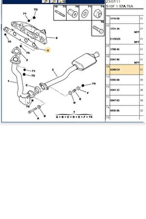 Egzoz Manifold Contası 1,5D 106 Saxo (0349.E4)