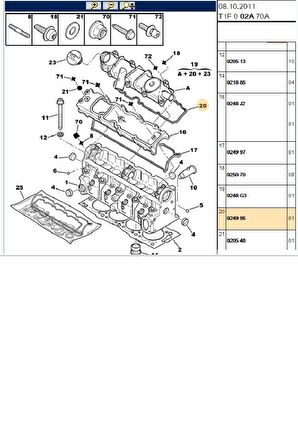 Üst Kapak Contası Partner Cıtroen Berlingo 19 DW8 (713435600-JM5088-42173025-024995)