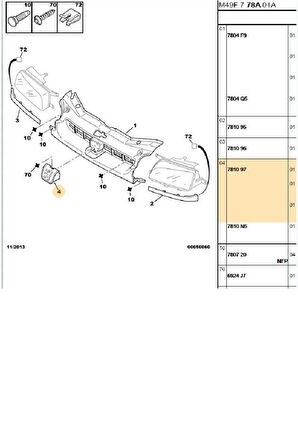 Ön Panjur Arması Partner DW8 98/03 (7810.97-BRS781097-BPE309457)