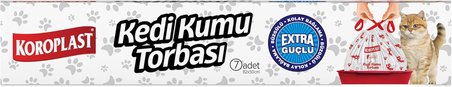 Büzgülü Kedi Kumu Poşeti 7'li Set, 82x50 cm Extra Güçlü Büzgülü Kolay Bağlama, Pratik Sızdırmaz Kullan-At Torbası, Kedi Tuvalet Kabına Uygun, Hijyenik Temizlik Sağlayan Kedi Kumu Torbası