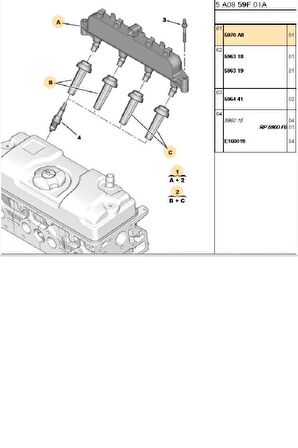Bobin 106 206 306 C2 C3 (5970A8-CE200111201-9635864980-22404007)