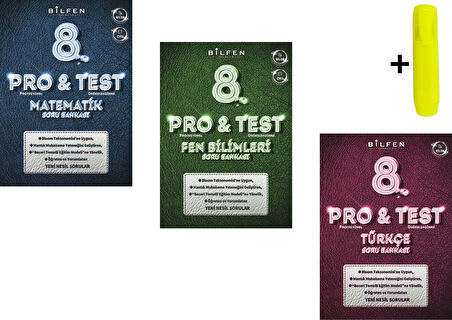 Bilfen 8. Sınıf Protest Matematik Fen Türkçe Soru Bankası Seti