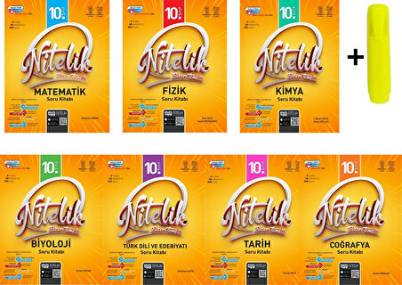 Nitelik 10. Sınıf Tüm Dersler Soru Kitabı Seti 7 Kitap Yeni