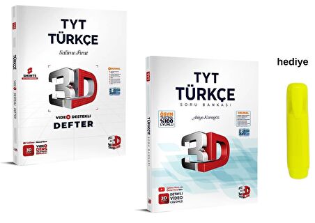 3D Yayınları Tyt Video Destekli Türkçe Defter ve Soru Bankası Seti