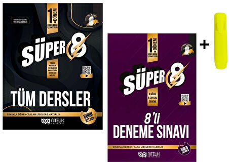 Nitelik 8. Sınıf LGS 1. Dönem 8 'li Deneme Sınavı Soru Bankası Seti Yeni