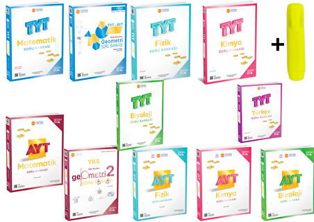 ÜçDörtBeş Yayınları TYT AYT Tüm Dersler Soru Bankası Seti 11 Kitap Yeni