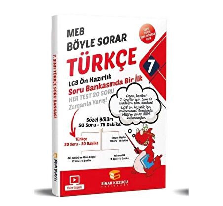 Sinan Kuzucu 7. Sınıf Türkçe Soru Bankası ve Değerlendirme Sınav Seti