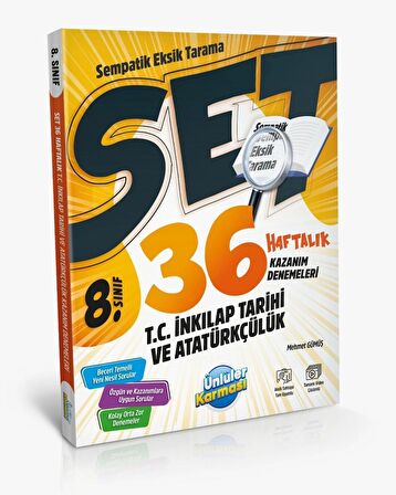 8.Sınıf Tüm Dersler 36 Haftalık Kazanım Denemeleri Seti 6 Kitap