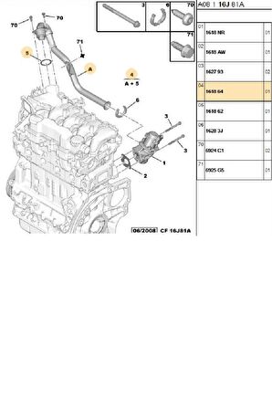 Egr Borusu 1007 207 307 308 407 Partner C2 C3 C4 (161864)