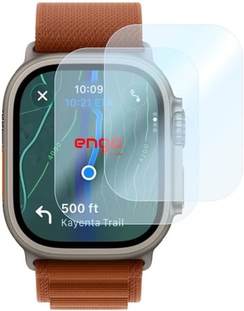 Engo Apple Watch Ultra 3 49mm İle Uyumlu Ekran Koruyucu Çizilmeye Dayanıklı Akıllı Saat Koruması, 9h Temperli Kırılmaz Esnek Nano Cam, Hd Şeffaf 2 Adet