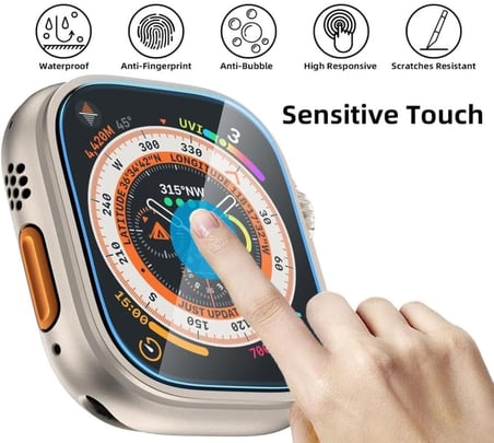 Engo Apple Watch Ultra 3 49mm İle Uyumlu Ekran Koruyucu Çizilmeye Dayanıklı Akıllı Saat Koruması, 9h Temperli Kırılmaz Esnek Nano Cam, Hd Şeffaf 2 Adet