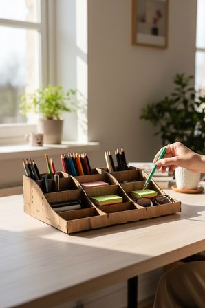 Ahşap Masaüstü Organizer 12 Bölmeli