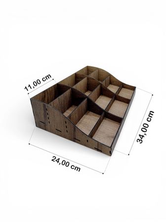 Ahşap Masaüstü Organizer 12 Bölmeli