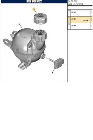 Yedek Su Depo Kapak 206 207 208 307 407 C3 C4 C5 (1306J5-R66101)