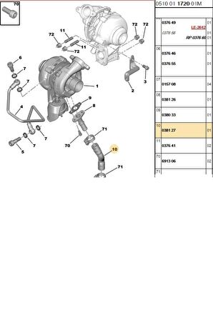 Turbo Ara Yağ Hortumu DW6 (İBR17372-038127)