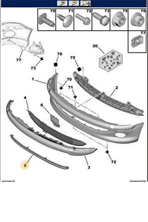 Ön Tampon Alt Lastik 206 (TRL7414P2-7414P2)