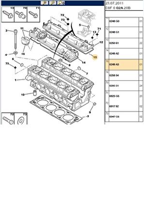 Üst Kapak Contası 306 406 Xsara Xantia XU7JP (0249A3-83023273)