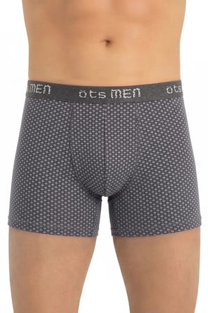 Öts Erkek Tekli Pamuklu Boxer Desenli Lastikli Esnek Nefes Alan Doku (2602)