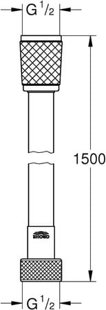 GROHE Vitalioflex Trend 1500mm Duş Hortumu, Krom, 28741002