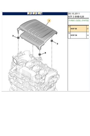 Motor Üst Plastik 207 307 308 Partner Tepee  DW6 (0137E5)