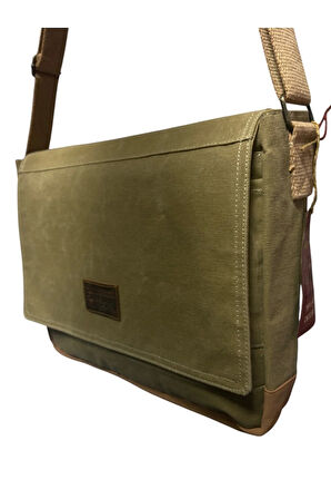 Vintage Su Geçirmez Salaş Kanvas Unisex Postacı Günlük Okul Laptop Omuz Çantası 32x40cm