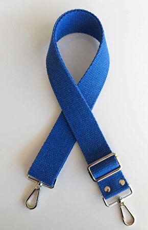 Pamuklu Kolon 120x4 Cm Gümüş Metal Saks Mavi