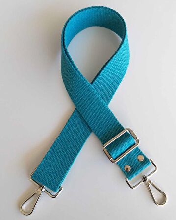 Pamuklu Kolon 120x4 Cm Gümüş Metal Turkuaz