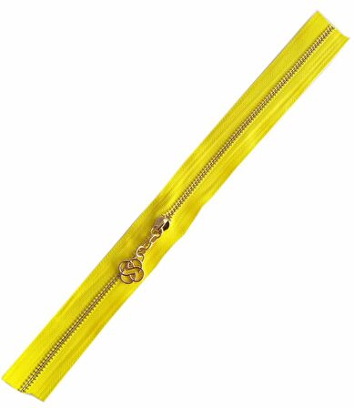 Başlıklı Fermuar 40 cm Light Gold Metal Sarı