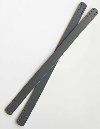 35x2 Cm Gerçek Deri Çift Sap Gri