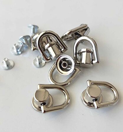 Gümüş Renk Vidalı Askı Örgü Çanta İçin Büyük Boy 1 Adet