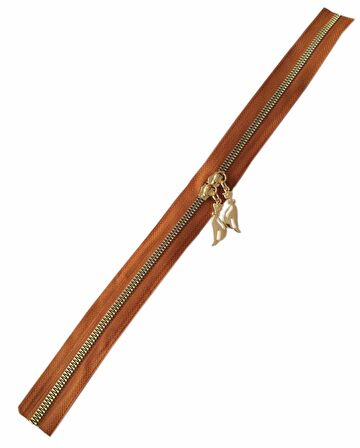Çift Başlı Fermuar Light Gold Metal 40 Cm