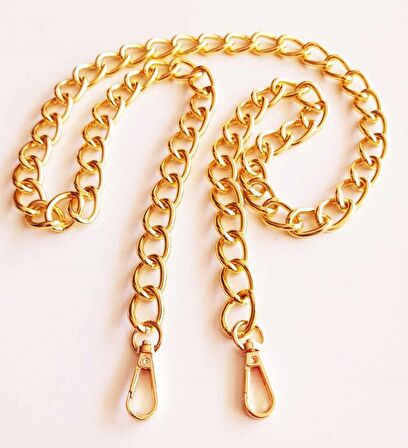  Light Gold Renk 16x22 mm Çanta Zinciri Kancalı  (120 cm)