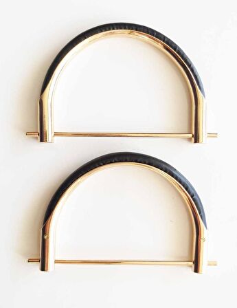 Siyah Derili Üveyik Model Metal Çanta Sapı