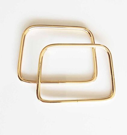 Light Gold Yeni Kare Metal Çanta Sapı 7x11 cm