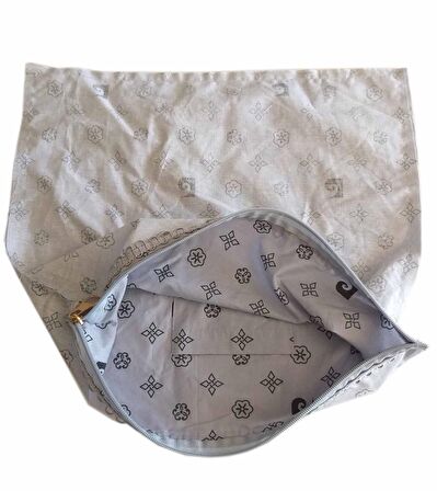 28x28 cm Dikilmiş Fermuarlı Astar Pc Desen Açık Gri