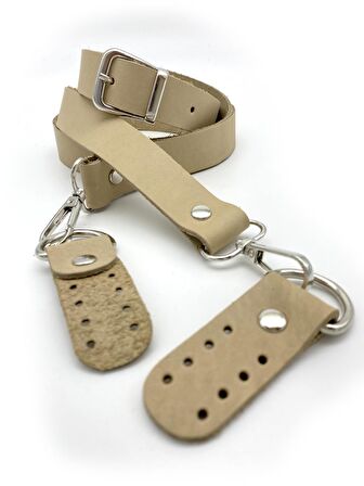 Gerçek Deri Ayarlı Uzun Sap 2.3x130 Ham Renk Gümüş