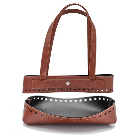 Suni Deri İkili Çanta Aparatı Taba Renk