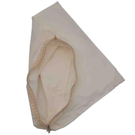 Krem Renk 45x45 cm, Dikilmiş Halde, Fermuarlı  Astar