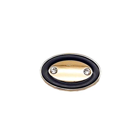 Light Gold Siyah Çerçeveli Oval Plaka Süs