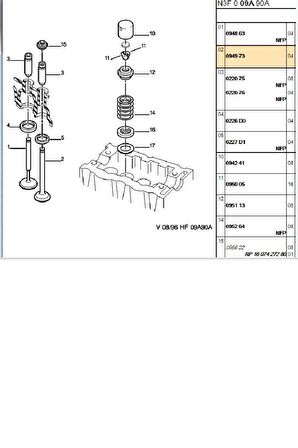 Subap TK Peugeot Partner Boxer19 XUD7 DW8 XUD9 1,9D (45314532-094973-094894)