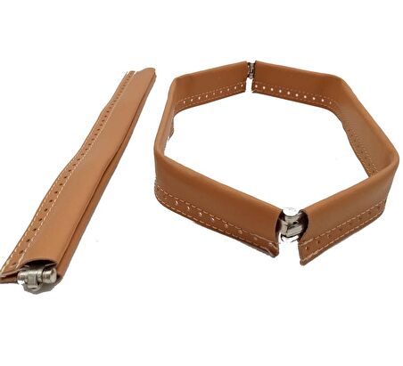 Hardal Renk Derili Metal  Çanta Ağzı 30 cm