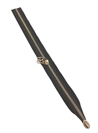 Tek Stoplu 45 Cm Fermuar Light Gold Metal Siyah Renk