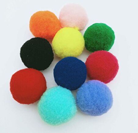 Karışık Renk 2.5 cm Ponpon 10lu