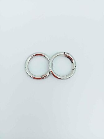 Gümüş Renk 2 Cm Yaylı Halka 2li