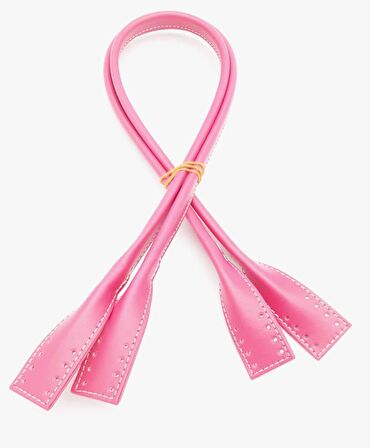 Suni Deri Pelikan Model Çanta Sapı Pembe Renk