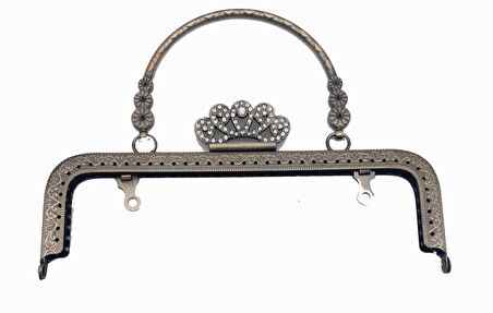 20 Cm Taç Model Antik Çanta Klıpsi
